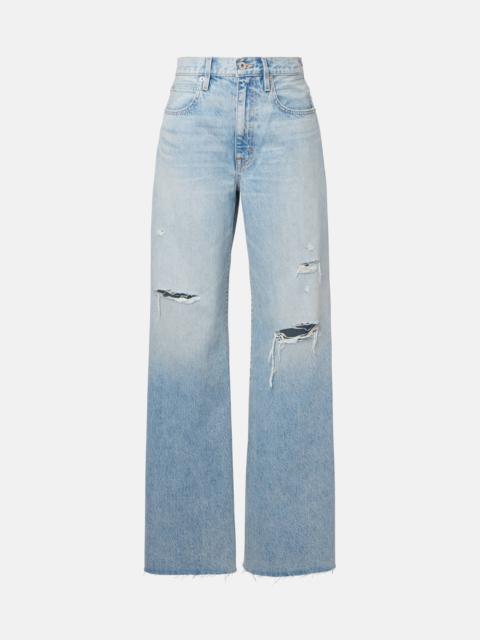 Nico distressed mid-rise wide-leg jeans