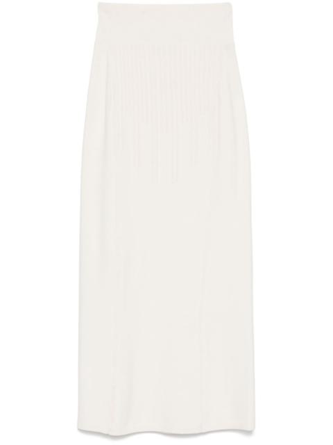 boning-detail midi skirt