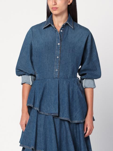 Rounded blue denim shirt