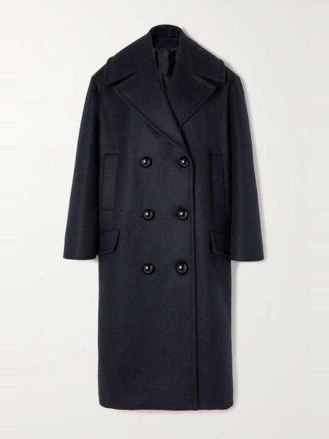 Double-breasted wool coat