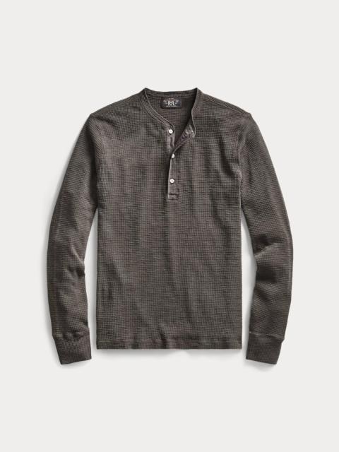 Waffle-Knit Henley Shirt