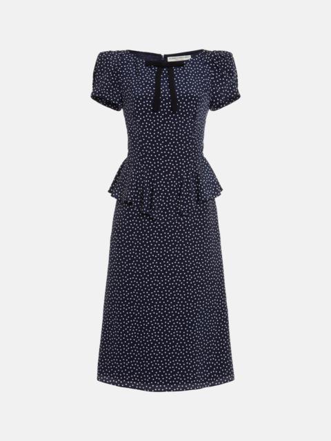 POLKA DOT DRESS WITH PEPLUM