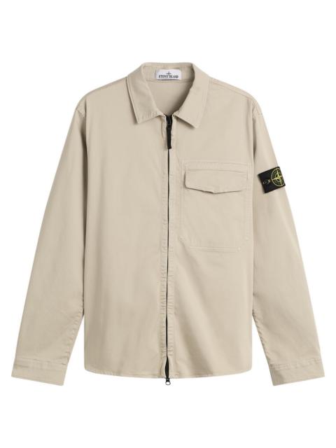 Stone Island Organic Cotton Satin Zip Shirt Jacket