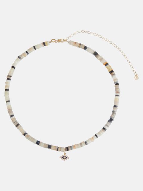 14kt yellow gold beaded choker