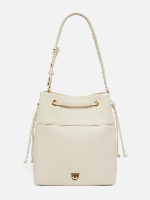 LEATHER BUCKET BAG WITH SHOULDER STRAP