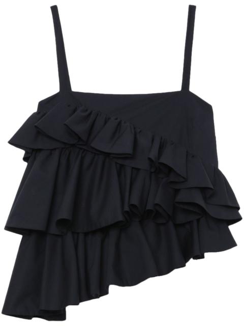asymmetric ruffle top