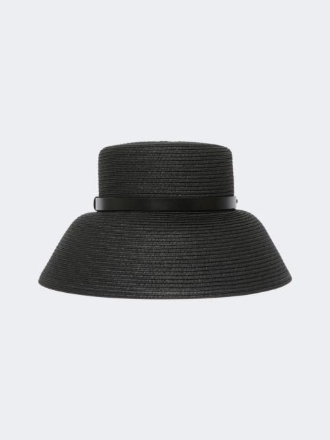 Paper yarn lampshade hat - BLACK
