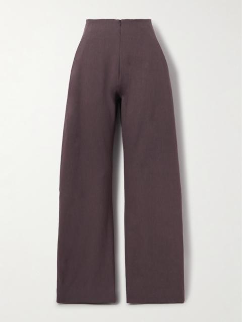 Umbra Stretch-wool, Organic Cotton And Hemp-blend Barrel-leg Pants