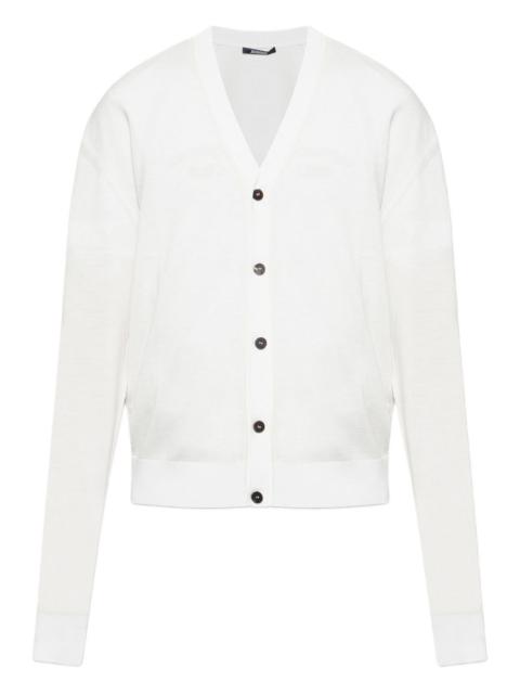 buttoned logo-embroidered cardigan