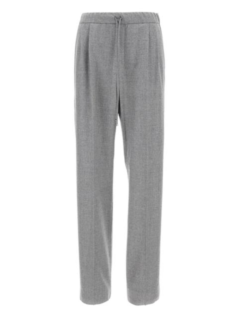 pleated-front drawstring trousers