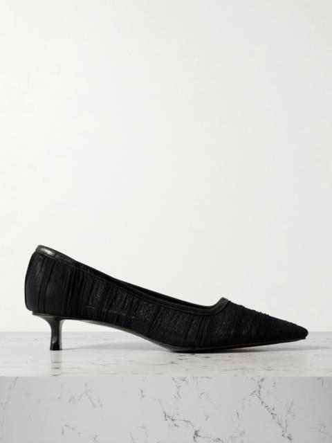 Lotta 45 Leather-trimmed Tulle Pumps