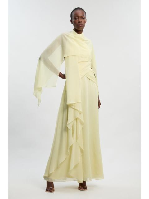 Crinkle Cross Front Georgette Woven Maxi Dress