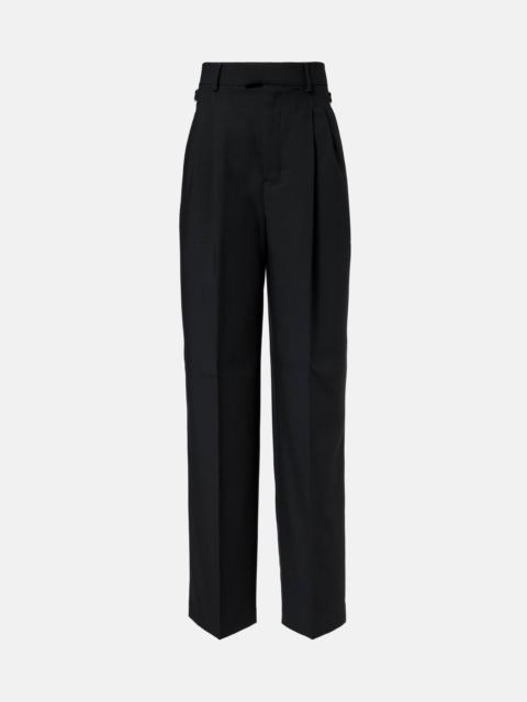 High-rise virgin wool twill pants