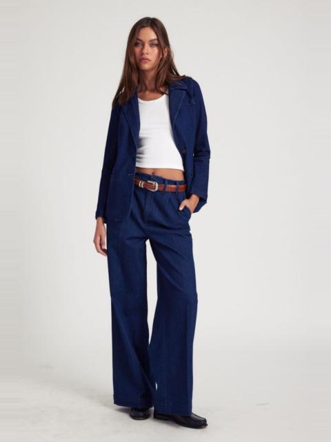 RINSE DENIM PLEATED TROUSERS