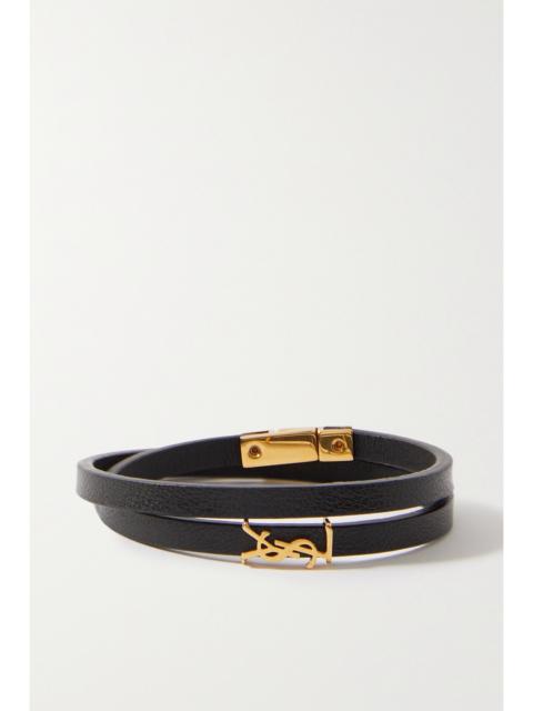 Opyum Leather And Gold-tone Bracelet