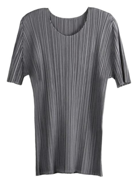 pleated short-sleeve top