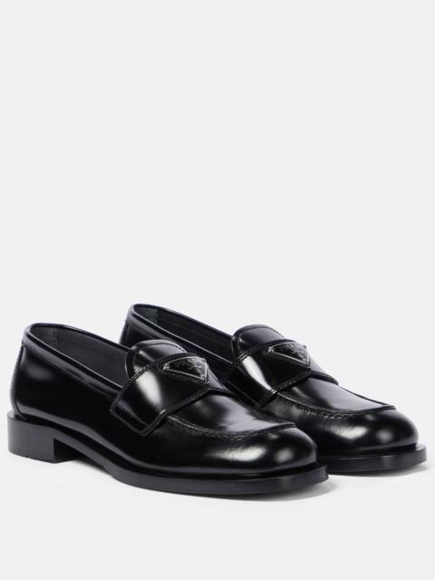 Logo leather loafers