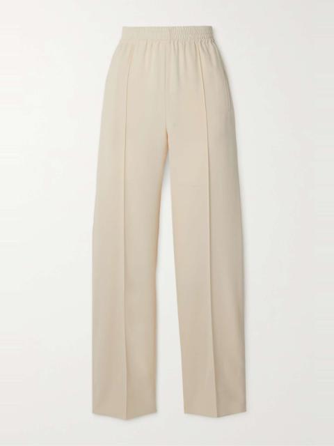 Iconic pleated crepe straight-leg pants