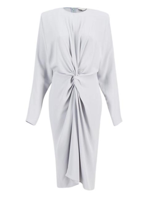 satin draped-front midi dress