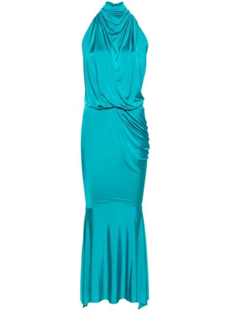 draped halterneck gown