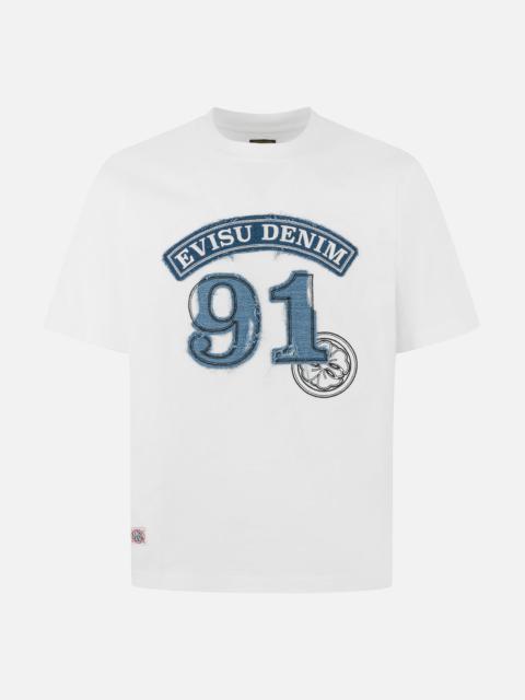 Logo and "91" Appliqué Embroidery Relax Fit T-shirt