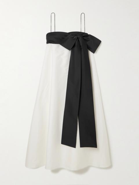 Bailey Two-tone Bow-embellished Taffeta Midi Dress