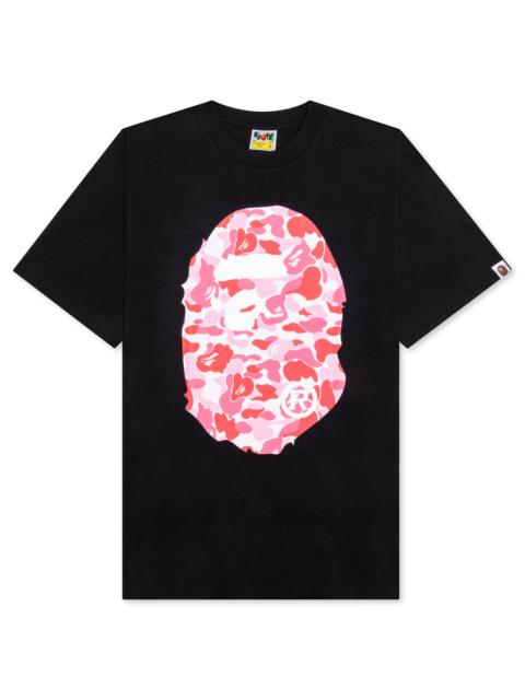 ABC CAMO BIG APE HEAD TEE - BLACK/PINK