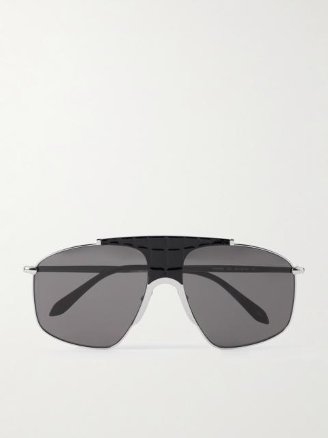 Aviator-style Silver-tone And Acetate Sunglasses
