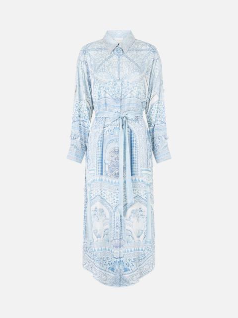 SHIRT DRESS WITH BACK BUTTON DETAIL