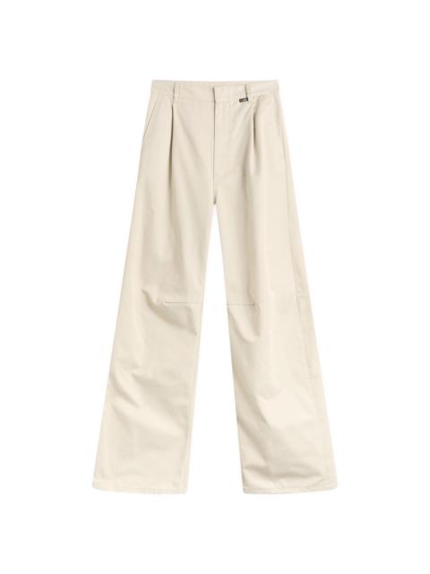 MM6 Maison Margiela Pleat Front Wide Leg Trousers