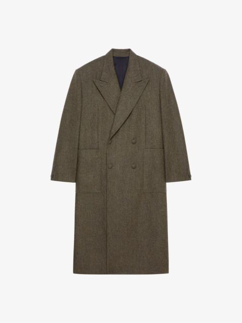 LONG OVERSIZED DOUBLE BREASTED COAT IN WOOL