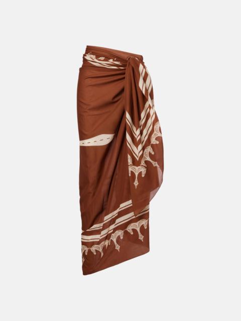 Cotton printed beach cover-up