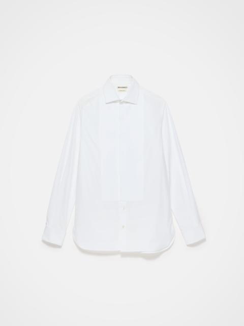 PLEATED FRONT TUXEDO SHIRT IN WHITE