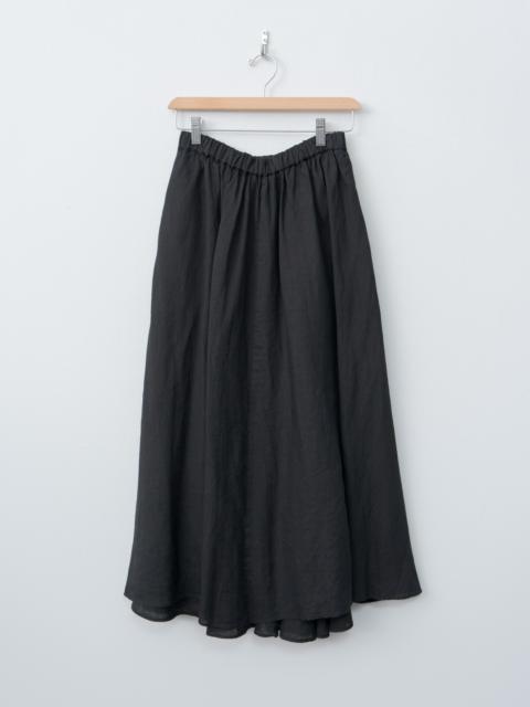 Natural Dyed Linen Lawn Gathered Skirt - Black