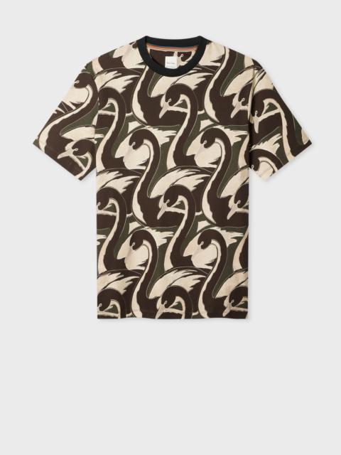 'Swan' Print Cotton T-Shirt