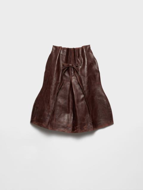 Leather midi-skirt