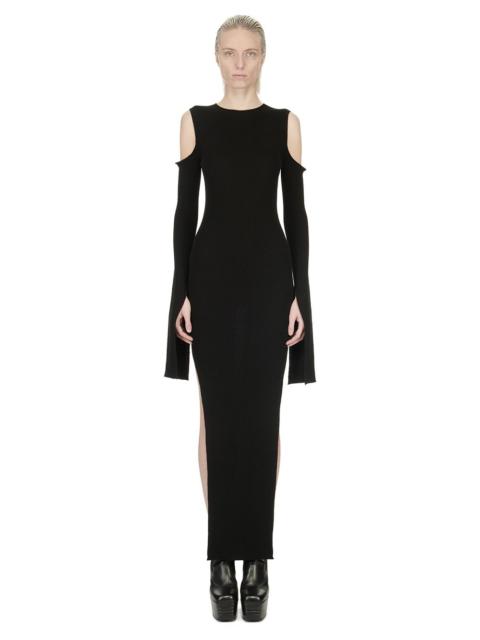 Cape ribbed-knit maxi dress