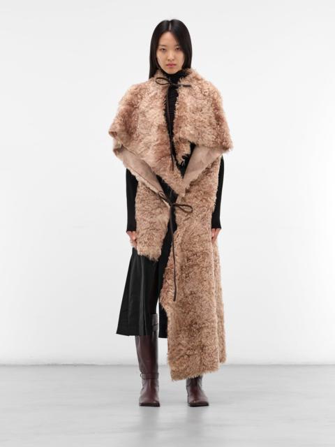 Brown Mohair-Silk Stuoia Cape