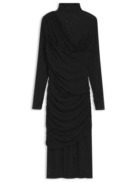 MESH-PANEL DRESS IN A SLIM FIT