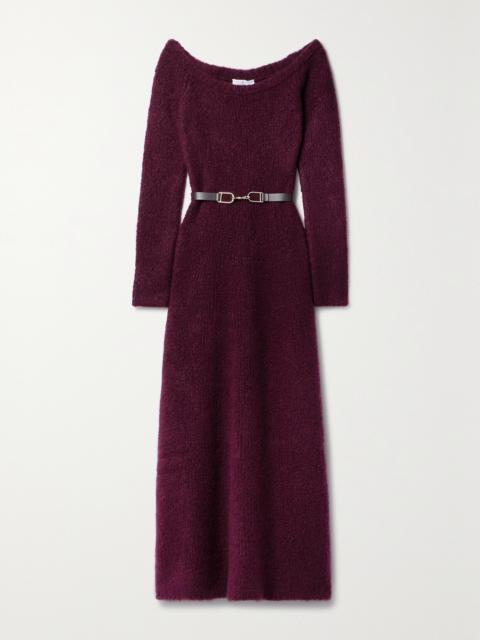 + Net Sustain Gertrude Belted Organic Cashmere And Silk-blend Bouclé Maxi Dress