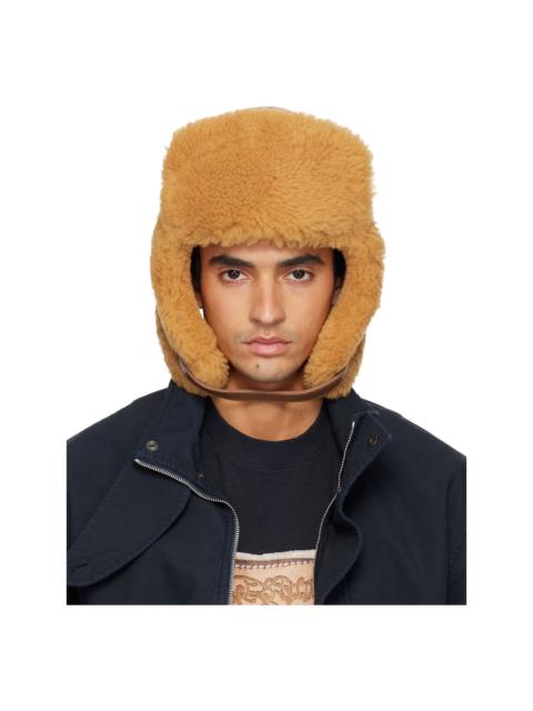 Brown Shearling Aviator Hat