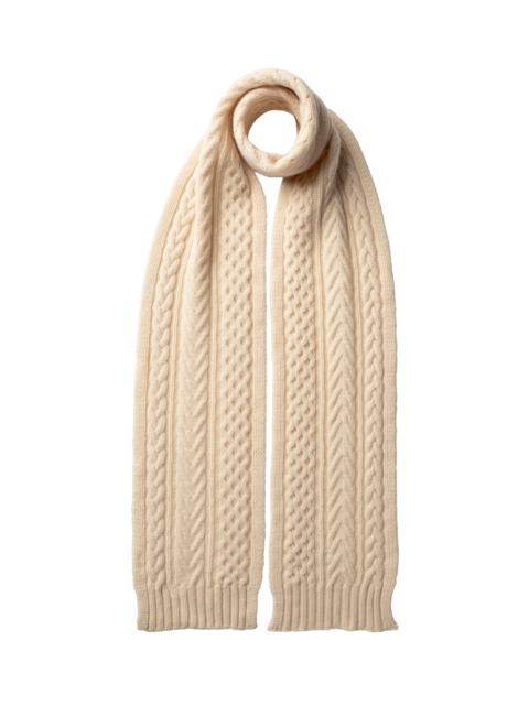 Aran Cable Cream Cashmere Scarf
