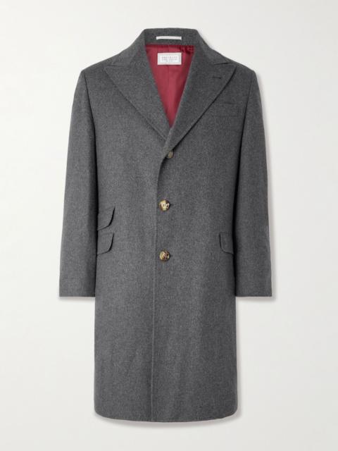 Wool and Cashmere-Blend Overcoat Gray