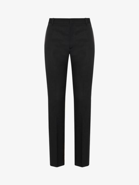 Men's Tuxedo Cigarette Trousers in Black