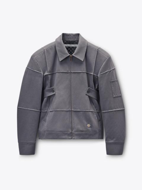 Grey cotton-blend drill jacket