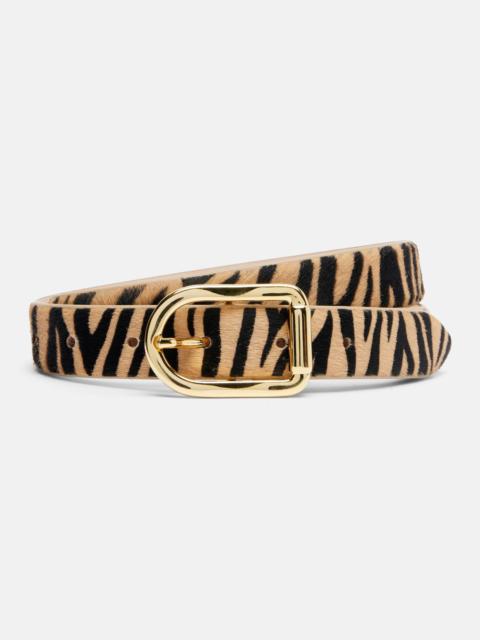 Mija zebra-print calf hair belt