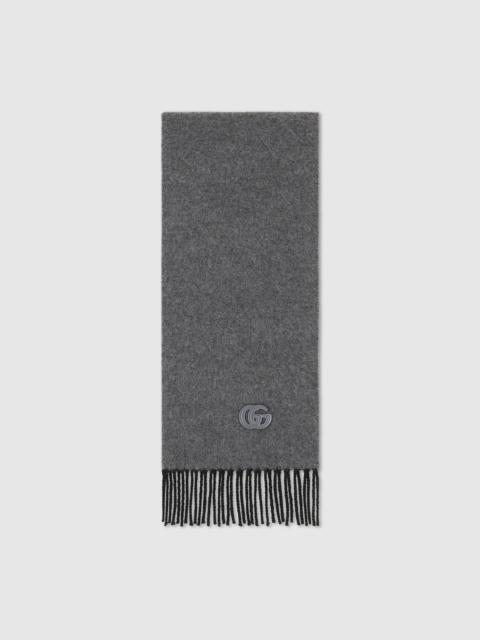 Cashmere scarf with patch