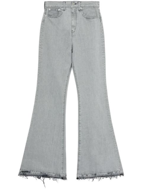 distressed flared jeans