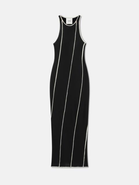 Patchwork Mesh-Jersey Midi Dress