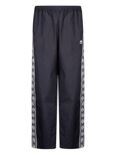 elastic-waistband side-stripes trousers